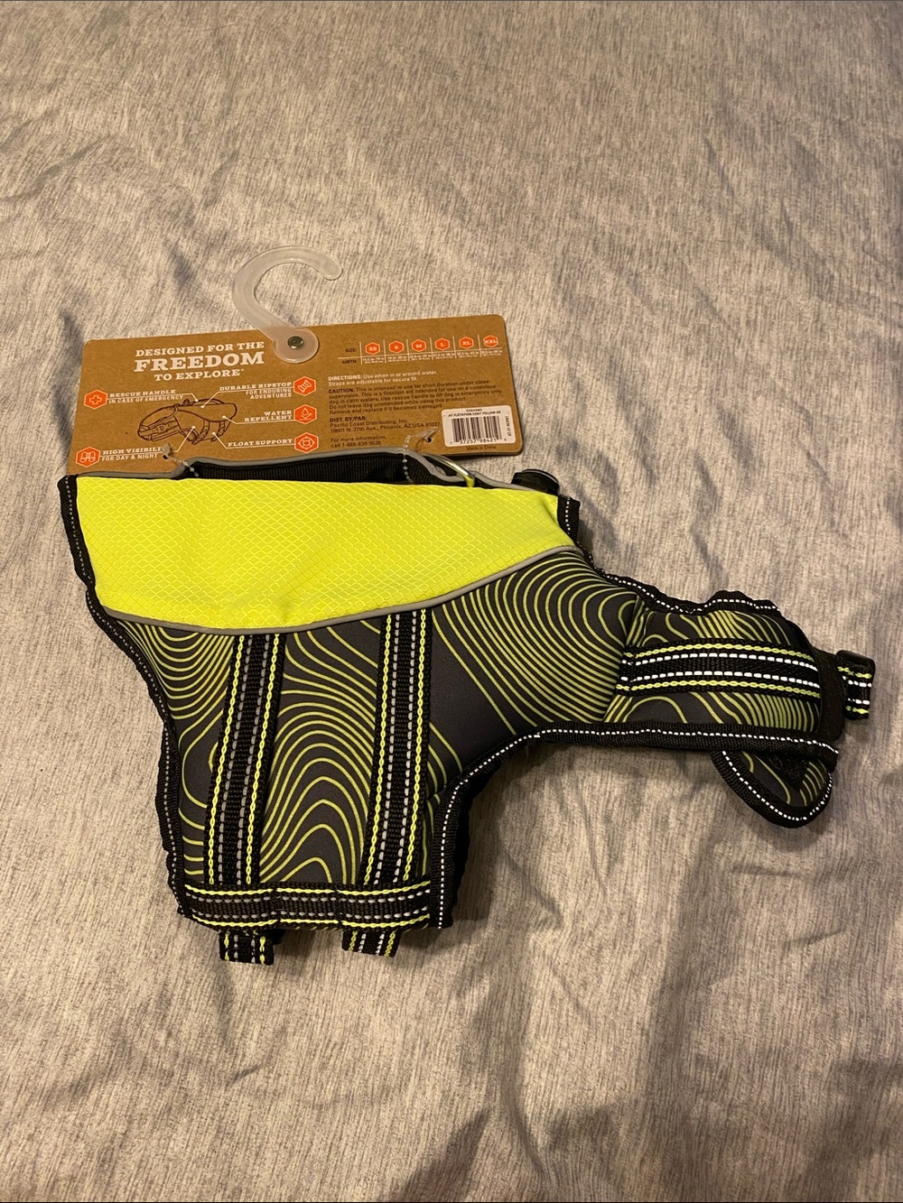Arcadia Trail Dog Puppy Life Vest (Floatation Aid) SZ X-Small Neon Yellow NEW - Picture 6 of 7